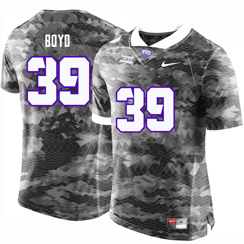 Men #39 Stacy Boyd TCU Horned Frogs College Football Jerseys-Gray - Click Image to Close